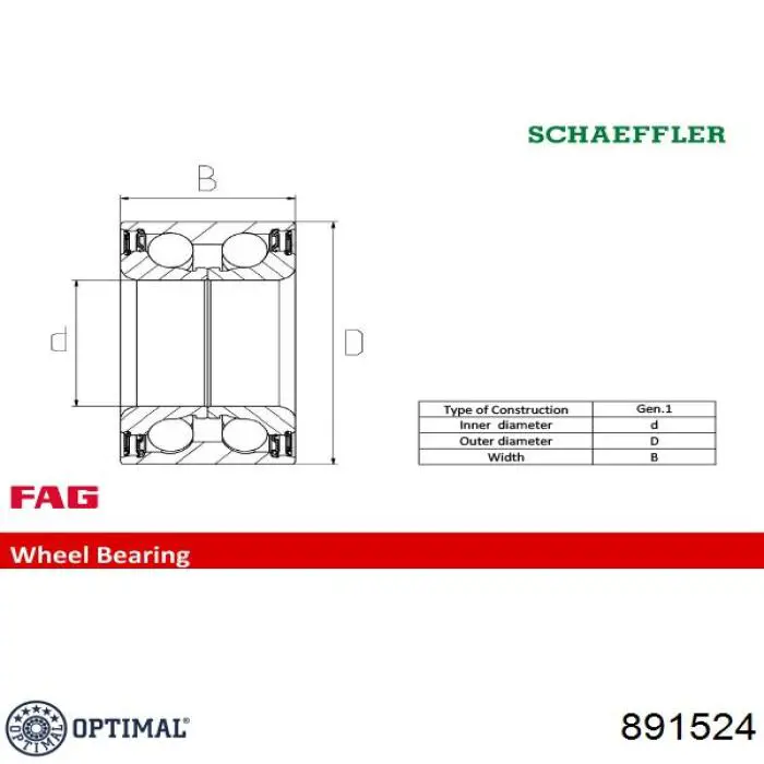 891524 Optimal cojinete de rueda delantero