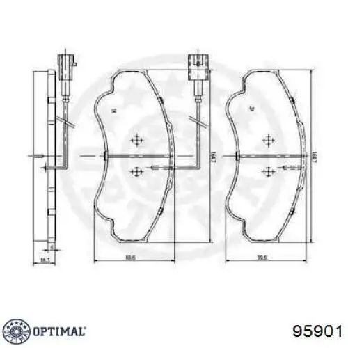 95901 Optimal pastillas de freno delanteras