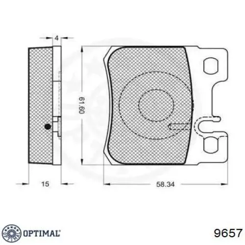 9657 Optimal pastillas de freno traseras