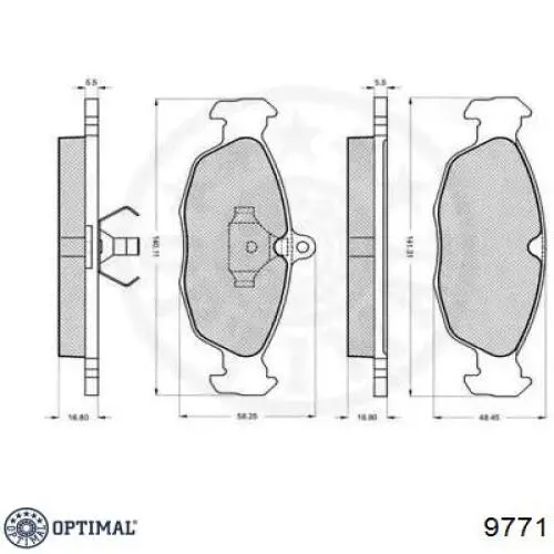 9771 Optimal pastillas de freno delanteras