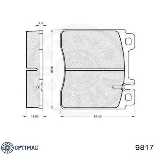 9817 Optimal pastillas de freno delanteras