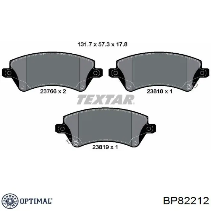 BP82212 Optimal pastillas de freno delanteras