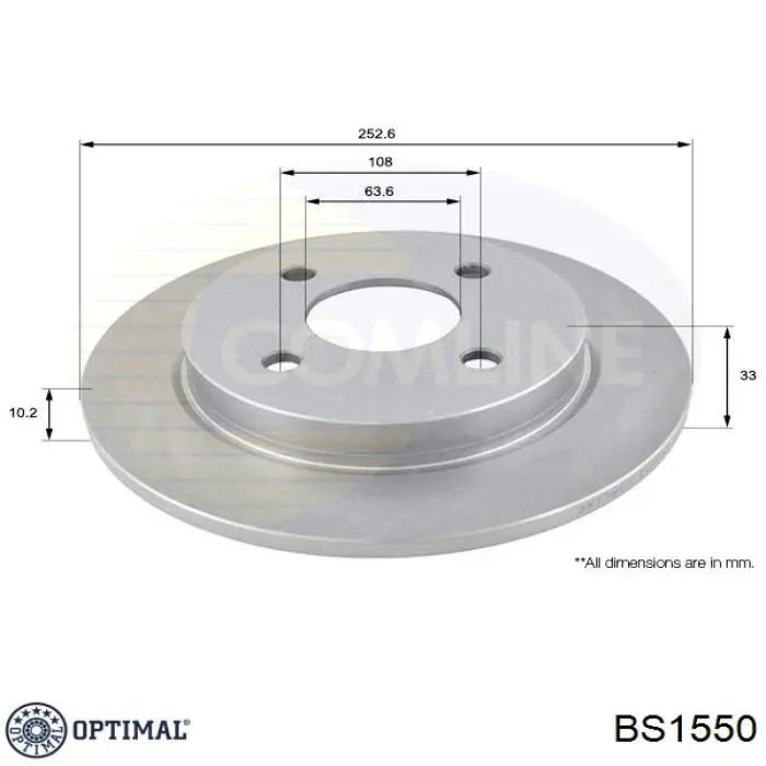 Disco de freno trasero Ford Sierra 1 GBC