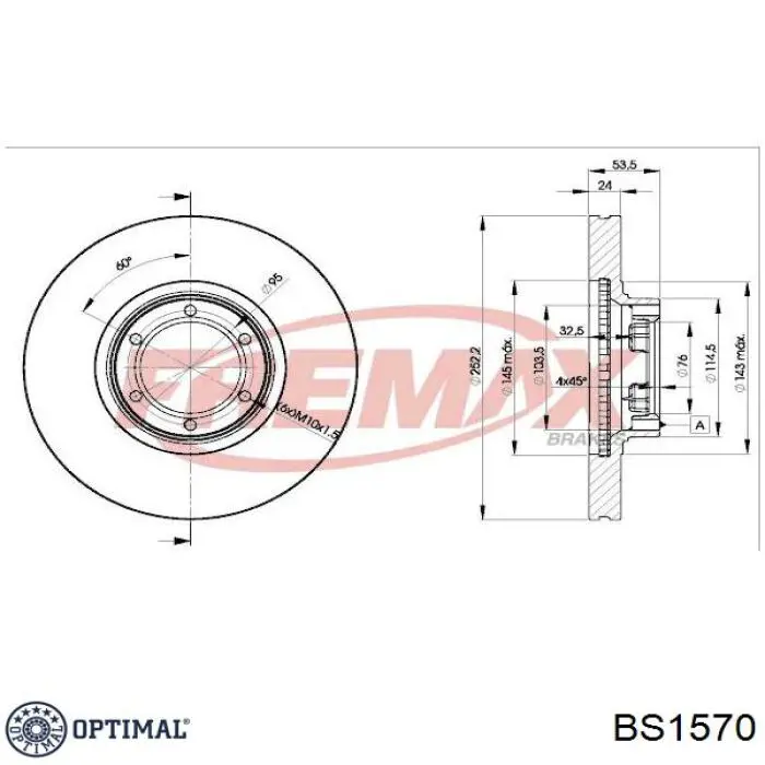 BS-1570 Optimal freno de disco delantero