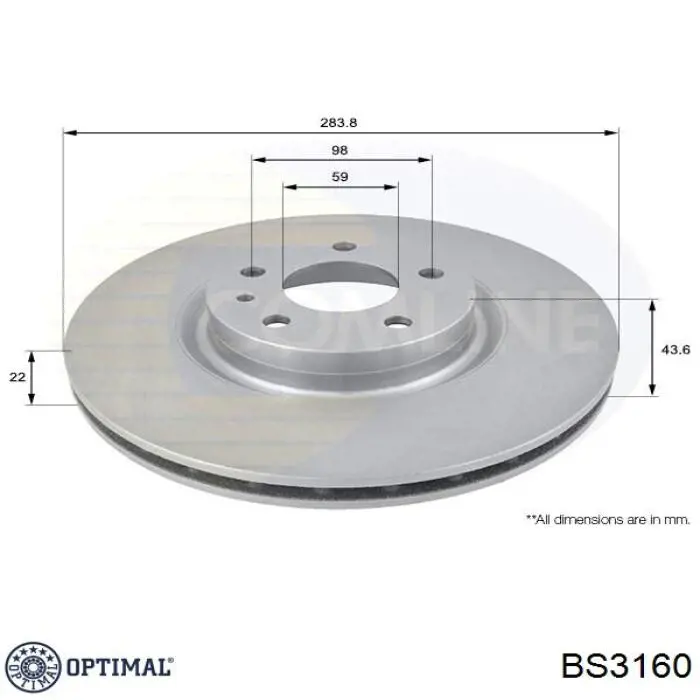 Freno de disco delantero Alfa Romeo 147 937