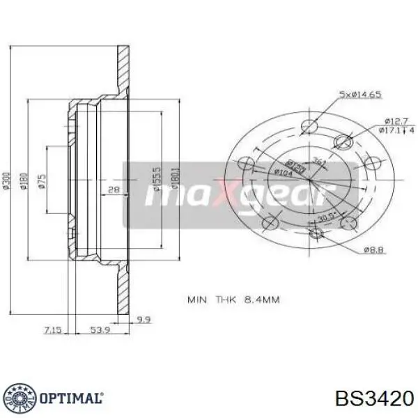 Disco de freno trasero BMW 5 E34