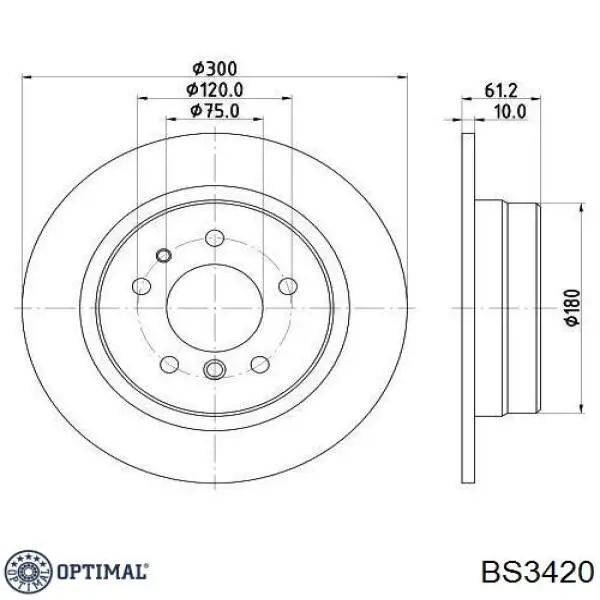 BS3420 Optimal disco de freno trasero