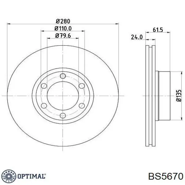 BS-5670 Optimal freno de disco delantero