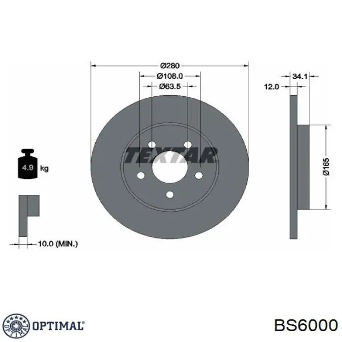 Disco de freno trasero Jaguar X-type CF1
