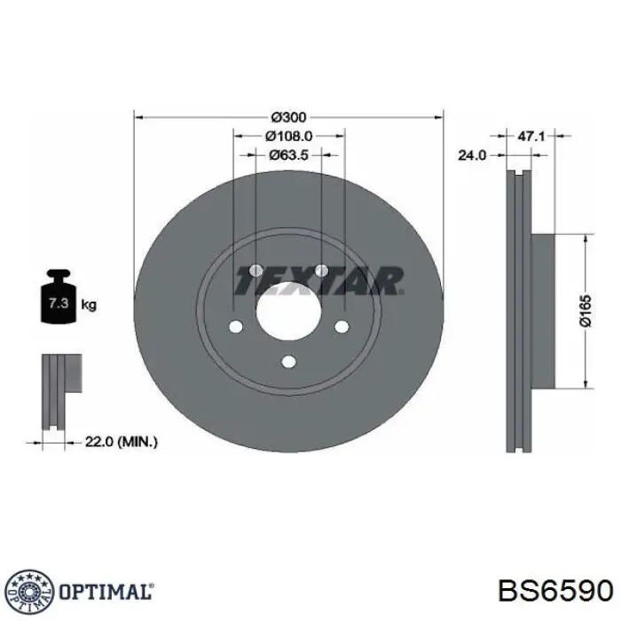 Freno de disco delantero Jaguar X-type CF1