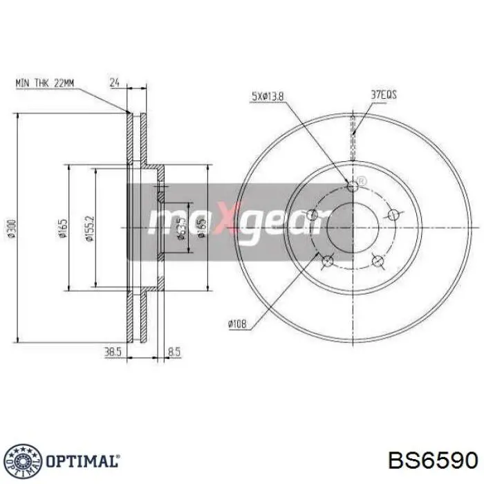 Freno de disco delantero Jaguar X-type CF1