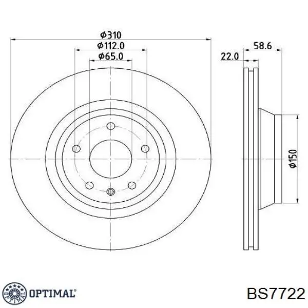 BS-7722 Optimal disco de freno trasero