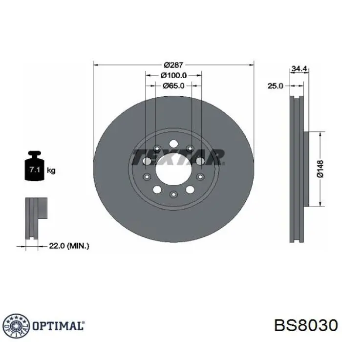 Freno de disco delantero Mercedes E C124