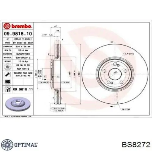 Freno de disco delantero Renault Espace 4 JK0