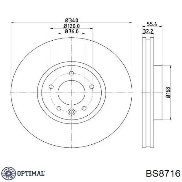 BS8716 Optimal freno de disco delantero