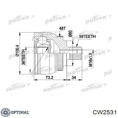 CW-2531 Optimal junta homocinética exterior delantera