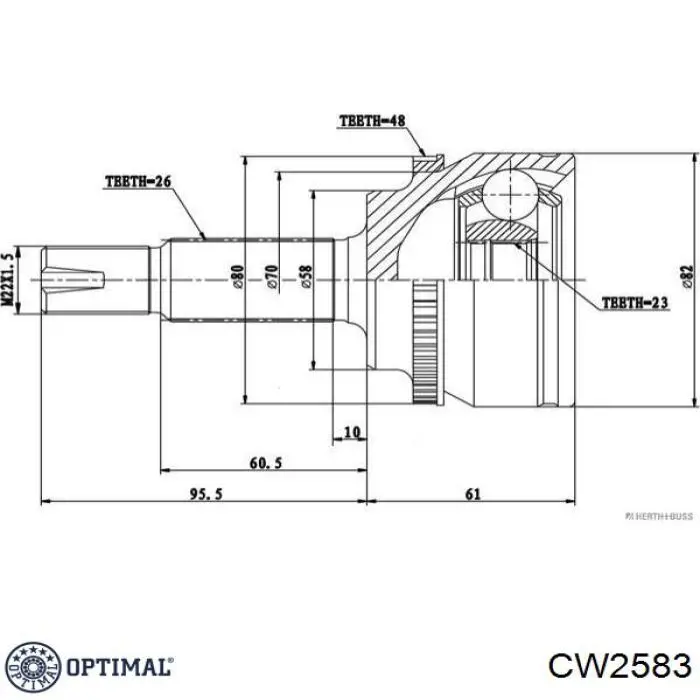 CW-2583 Optimal junta homocinética exterior delantera derecha