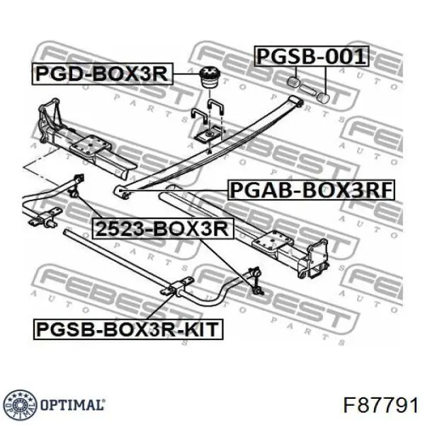 F8-7791 Optimal silentblock delantero de ballesta delantera