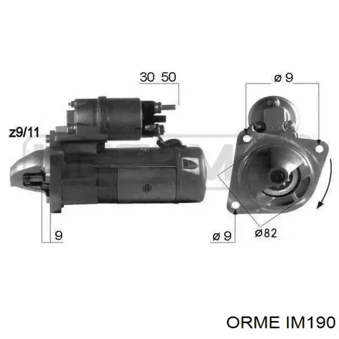 IM190 Orme inducido, motor de arranque