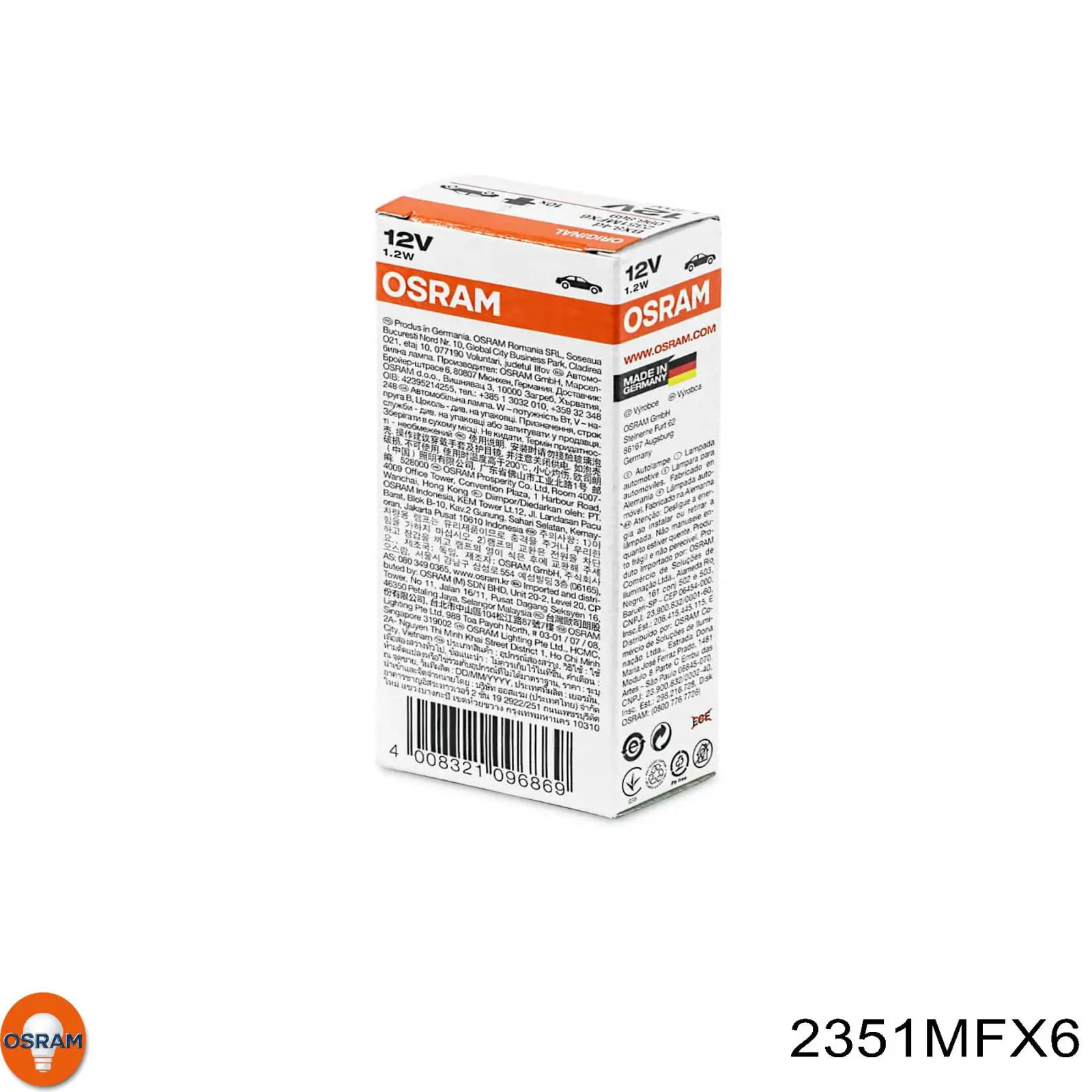 Lámpara del tablero de instrumentos 2351MFX6 Osram