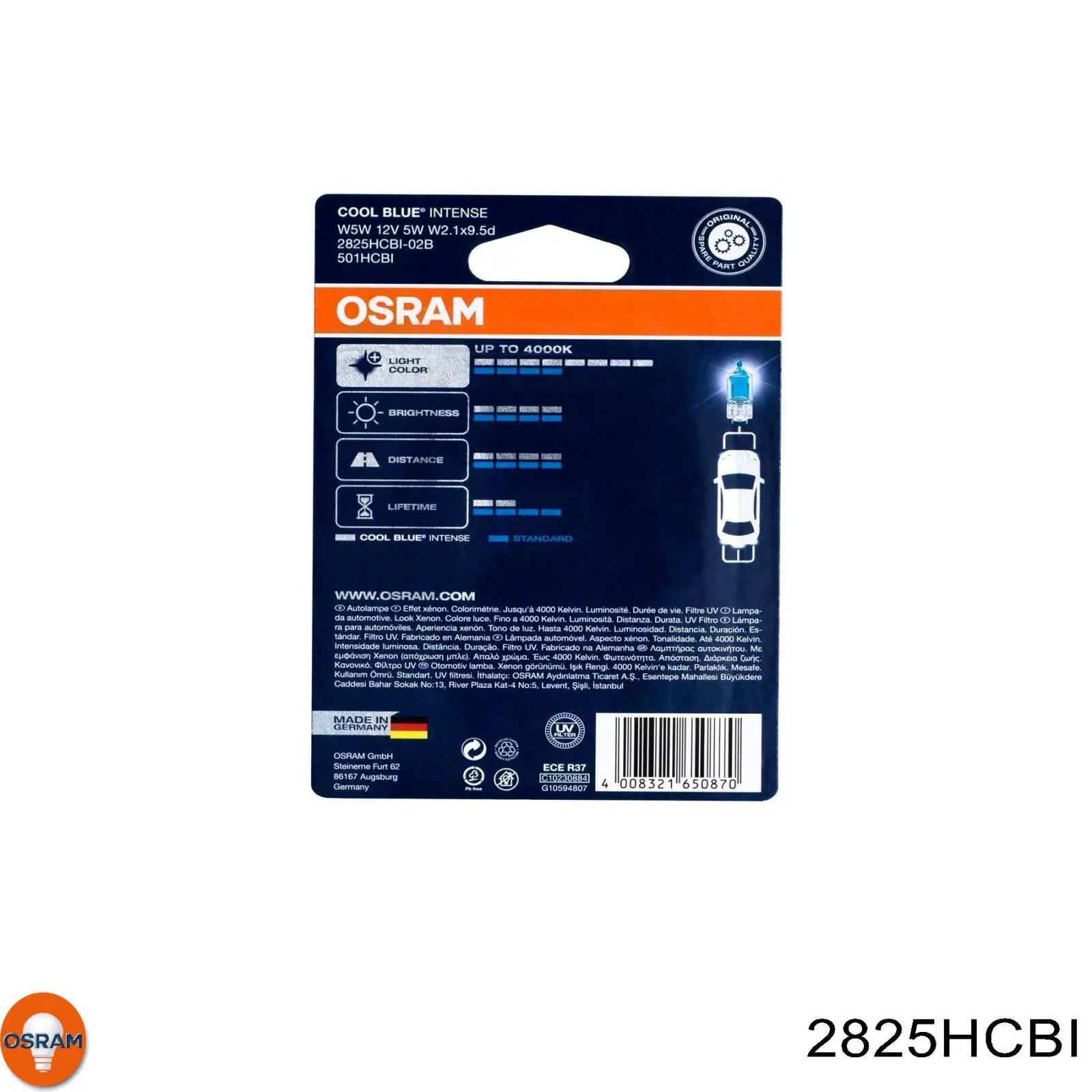 Lámpara de luz interior de cabina Osram 2825HCBI precio, desde 1,69 EUR