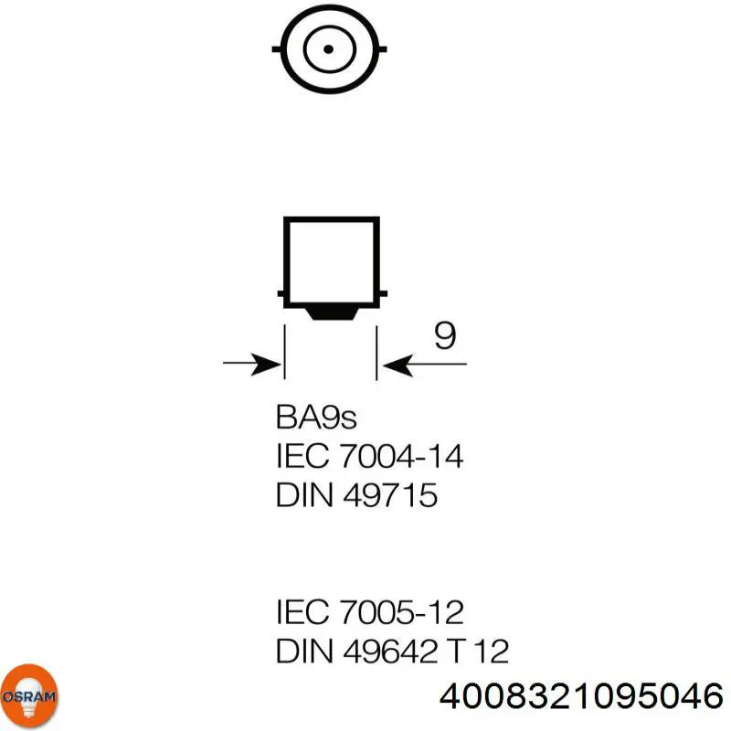 4008321095046 Osram lámpara, luz interior/cabina