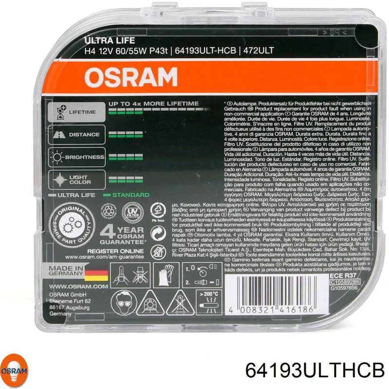 64193ULT-HCB Osram bombilla halógena