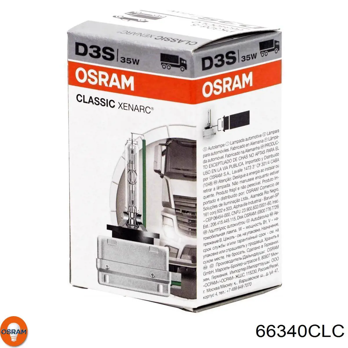 66340CLC Osram bombilla de xenon