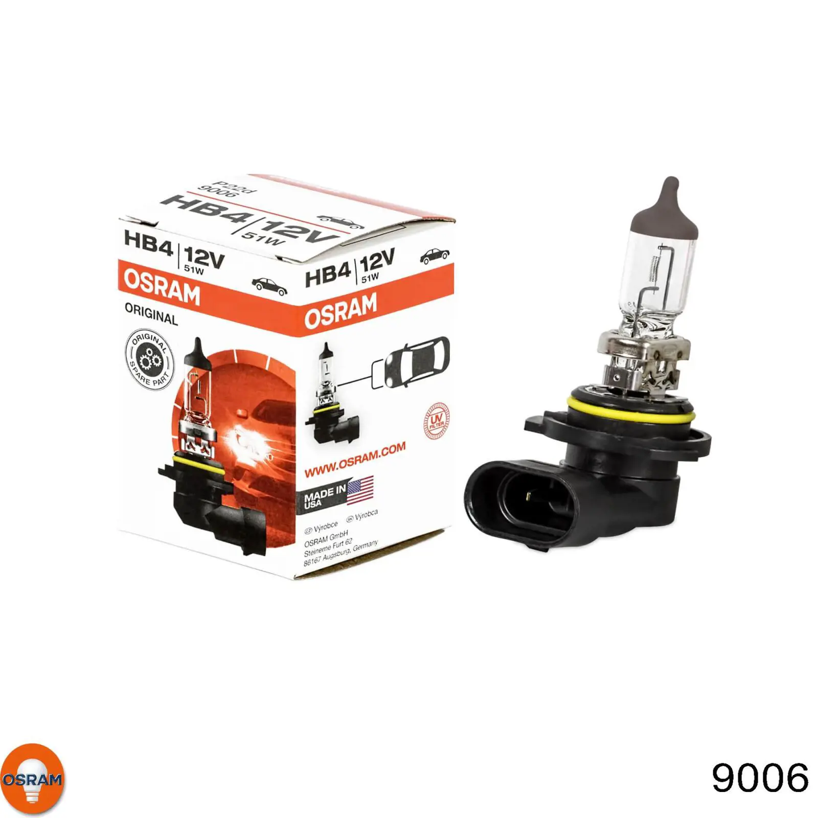 Lámpara halógena 9006 Osram