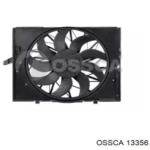 13356 Ossca difusor de radiador, ventilador de refrigeración, condensador del aire acondicionado, completo con motor y rodete