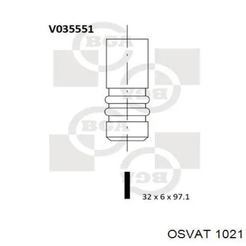 1021 Osvat válvula de admisión