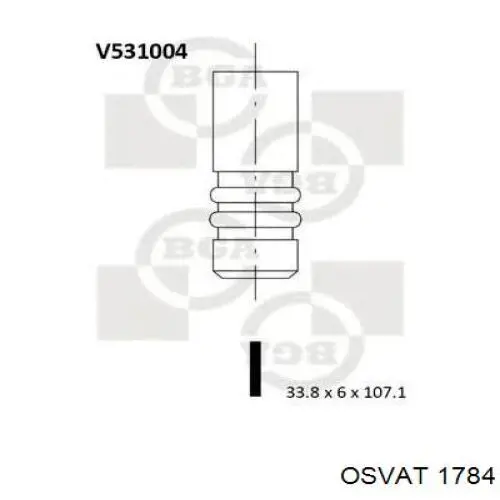 1784 Osvat válvula de escape