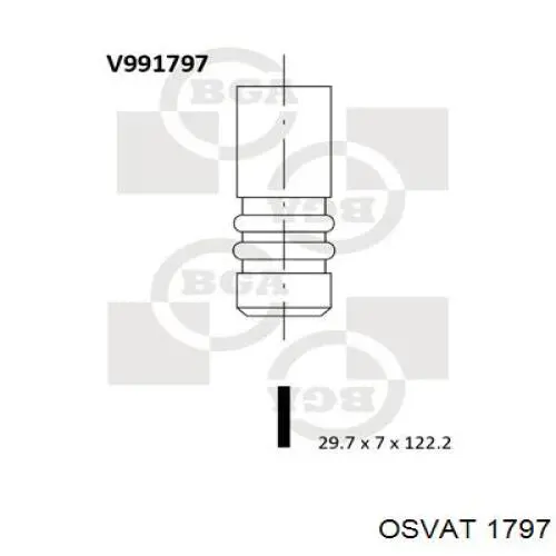 1797 Osvat válvula de admisión