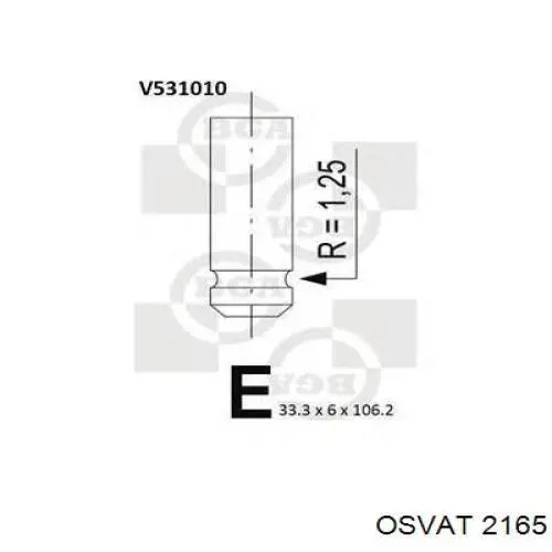 2165 Osvat válvula de admisión