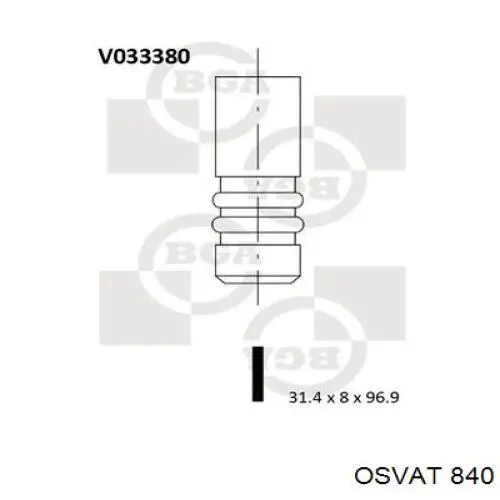 840 Osvat válvula de escape