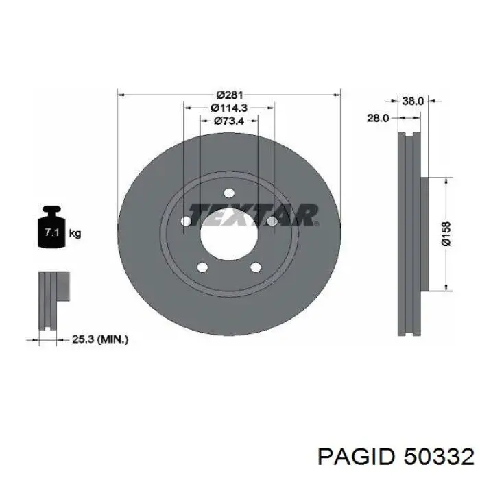 50332 HELLA-PAGID freno de disco delantero