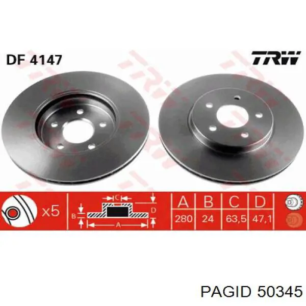 Freno de disco delantero Jaguar X-type CF1