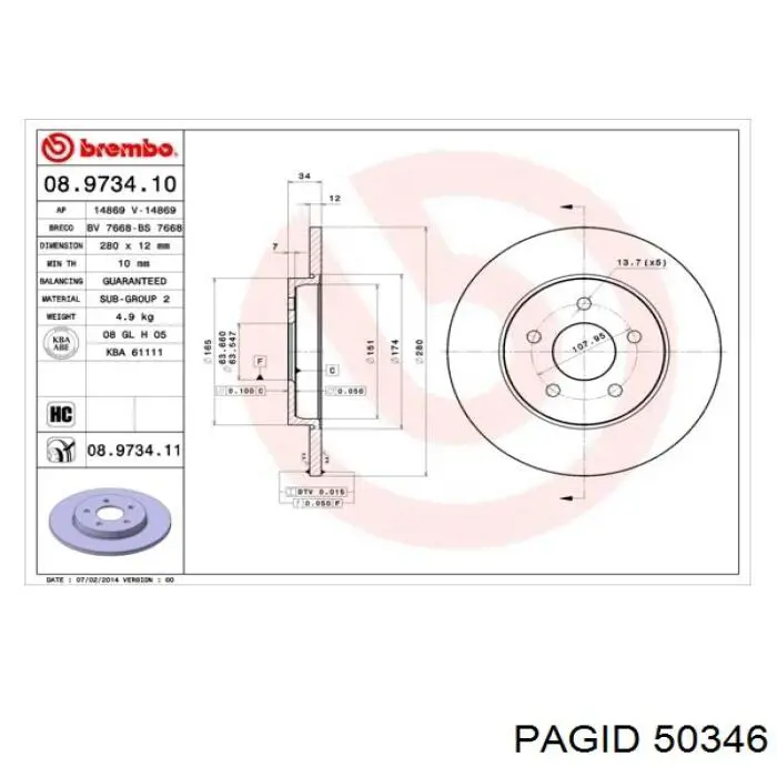 Disco de freno trasero Jaguar X-type CF1