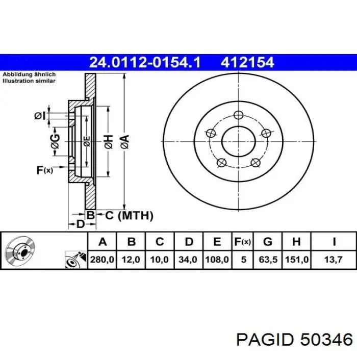 Disco de freno trasero Jaguar X-type CF1