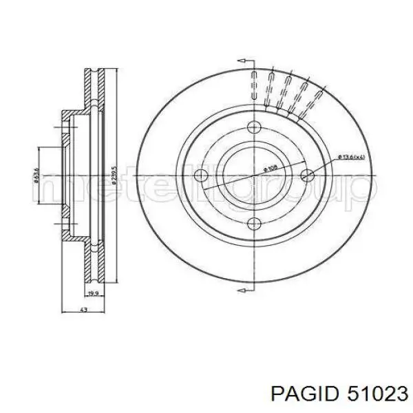 Freno de disco delantero Ford Escort 4 GAF, AWF, ABFT