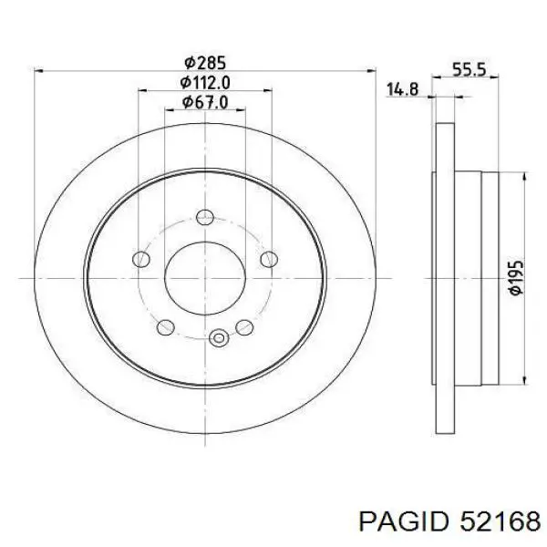 52168 HELLA-PAGID disco de freno trasero