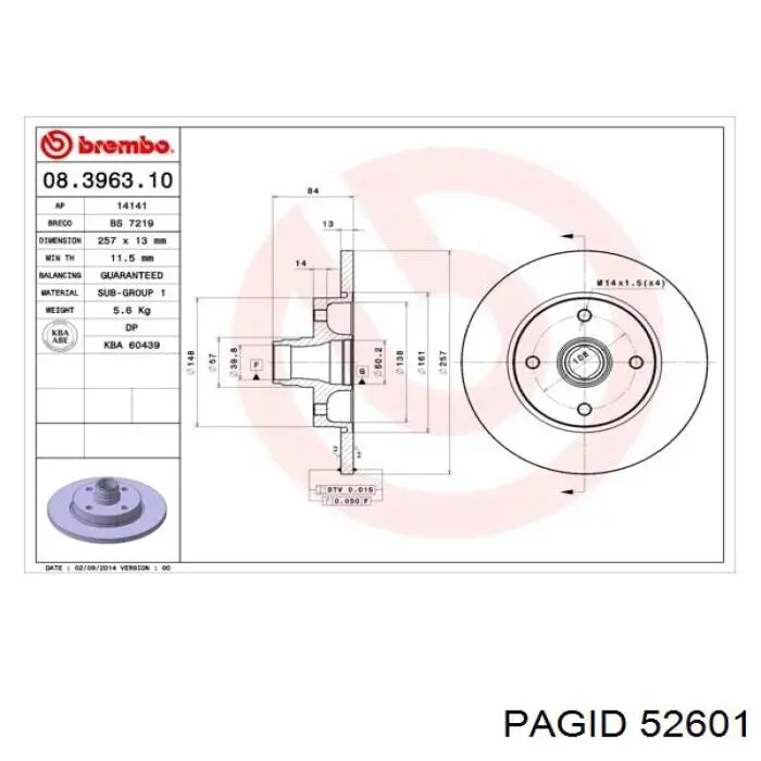 CD6312V Bremsi freno de disco delantero