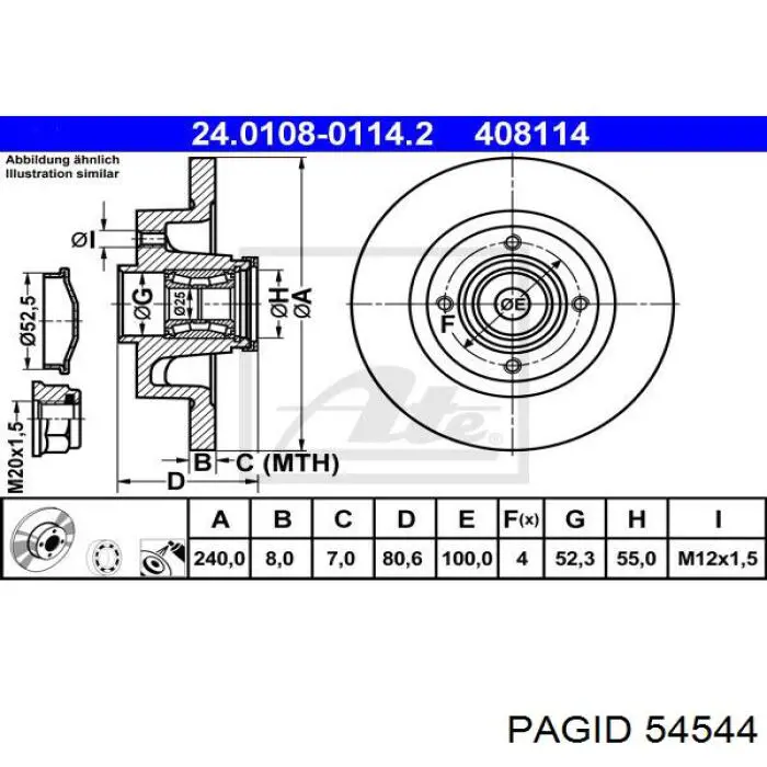 Disco de freno trasero Alfa Romeo 33 905