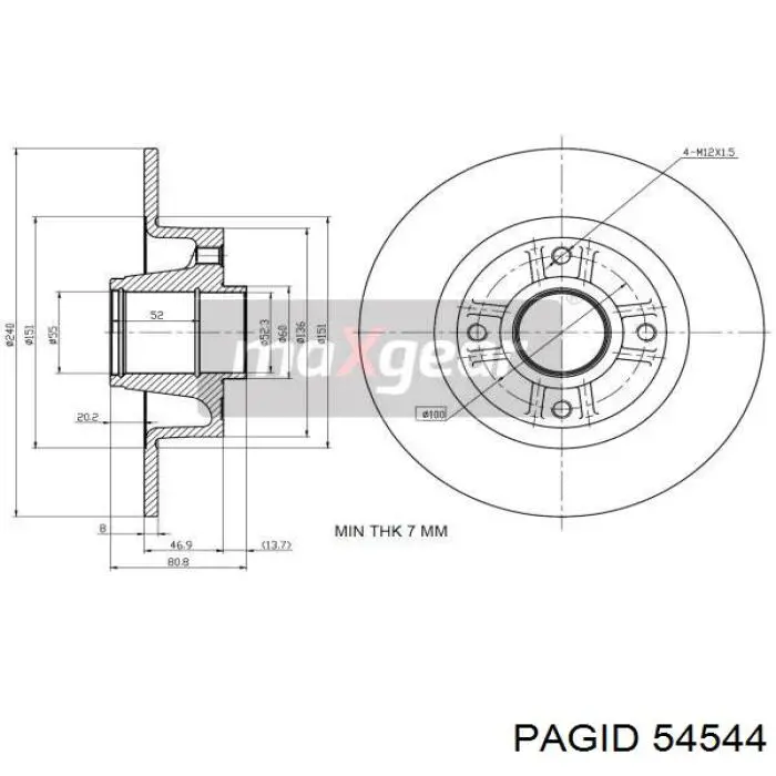 Disco de freno trasero Alfa Romeo 33 905