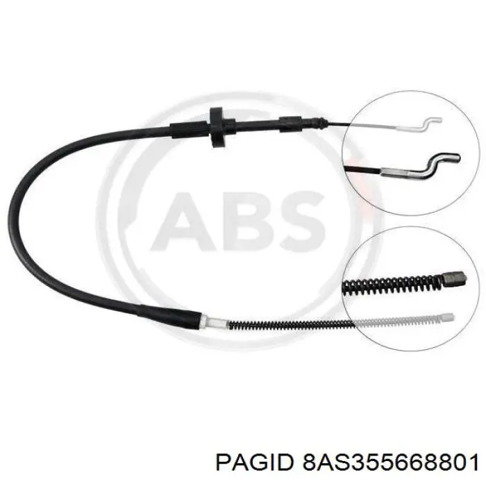 8AS 355 668-801 HELLA-PAGID cable de freno de mano trasero derecho/izquierdo