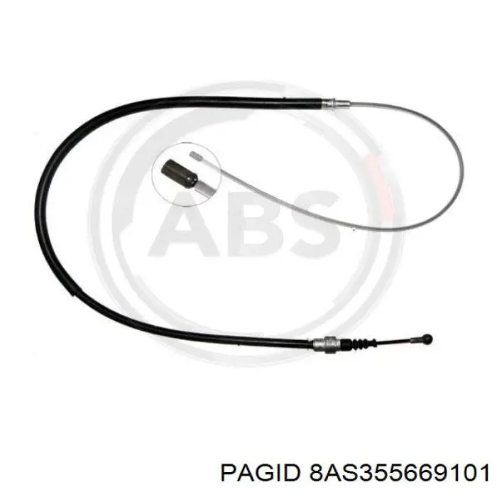 8AS355669101 HELLA-PAGID cable de freno de mano trasero derecho/izquierdo