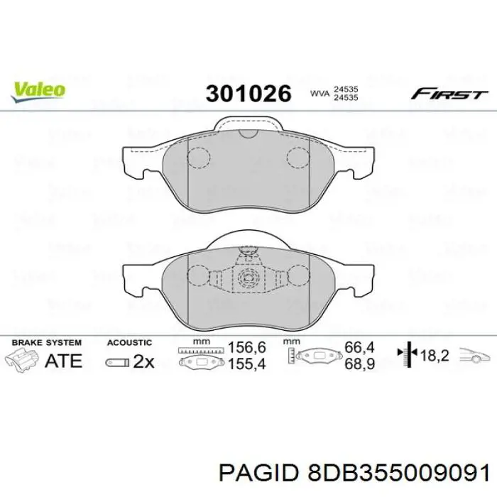 Pastillas de freno delanteras Renault Laguna 2 BG0, BG1
