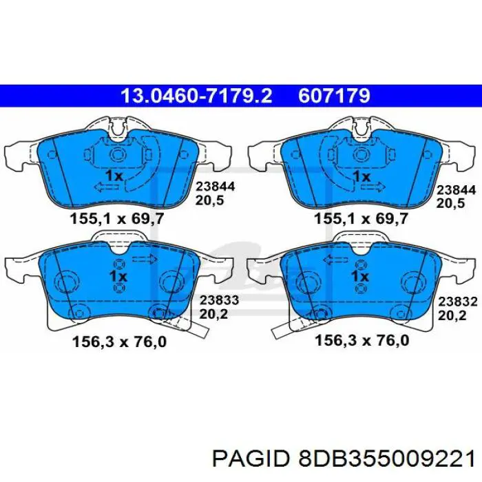Pastillas de freno delanteras Opel Corsa X12