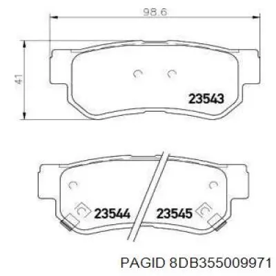 8DB355009-971 HELLA-PAGID pastillas de freno traseras