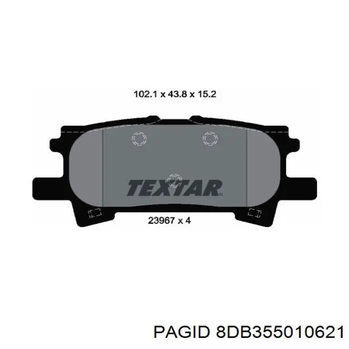 8DB355010-621 HELLA-PAGID pastillas de freno traseras